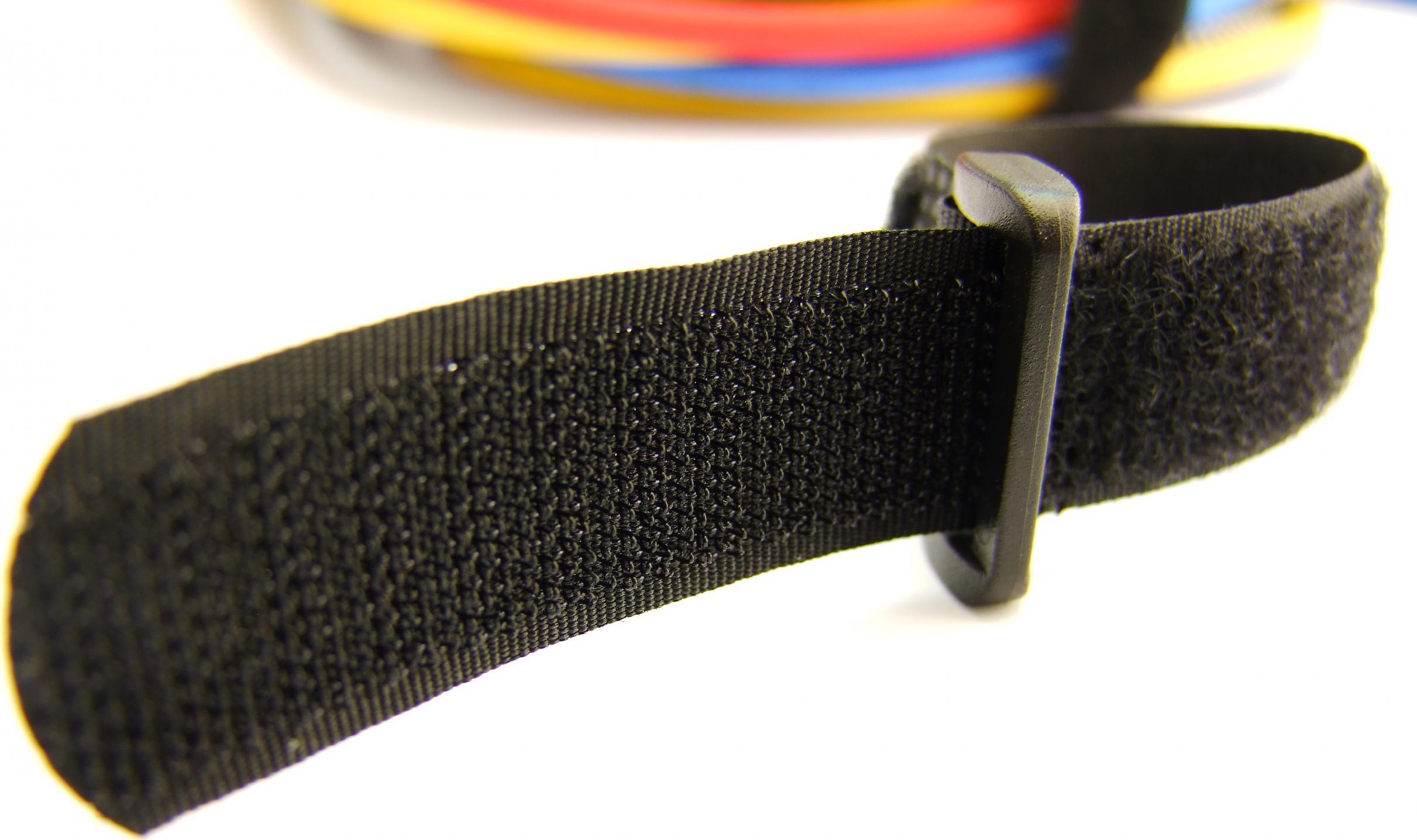 Organizer Wojtap Opaski rzepowe z klamrą 20x300 mm czarne