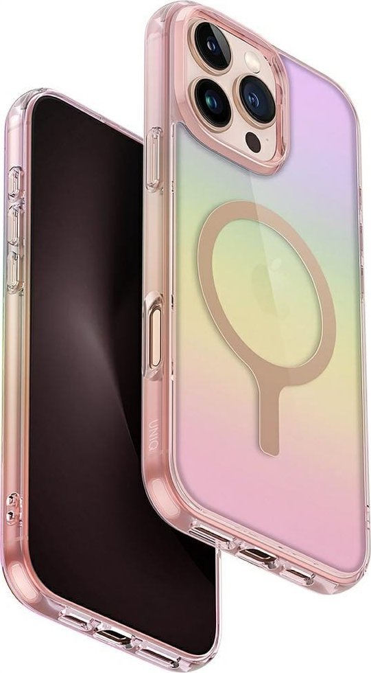Case UNIQ Iridescia for iPhone 16 Pro Max Magclick Charging pink prism