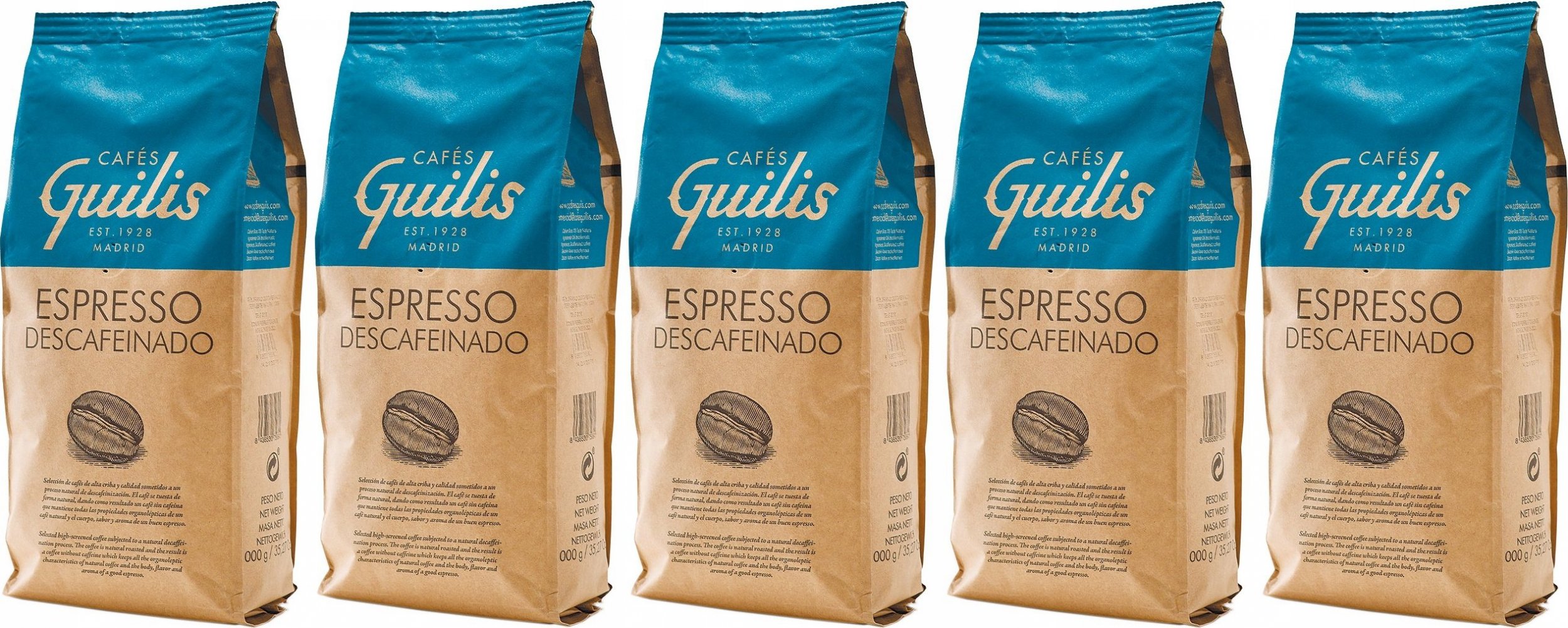 Kawa ziarnista Cafes Guilis Espresso Descafeinado 5 kg