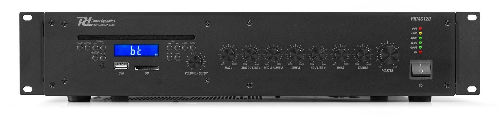 Wzmacniacz miksujący Power Dynamics PRC120 100V z CD 120W one size