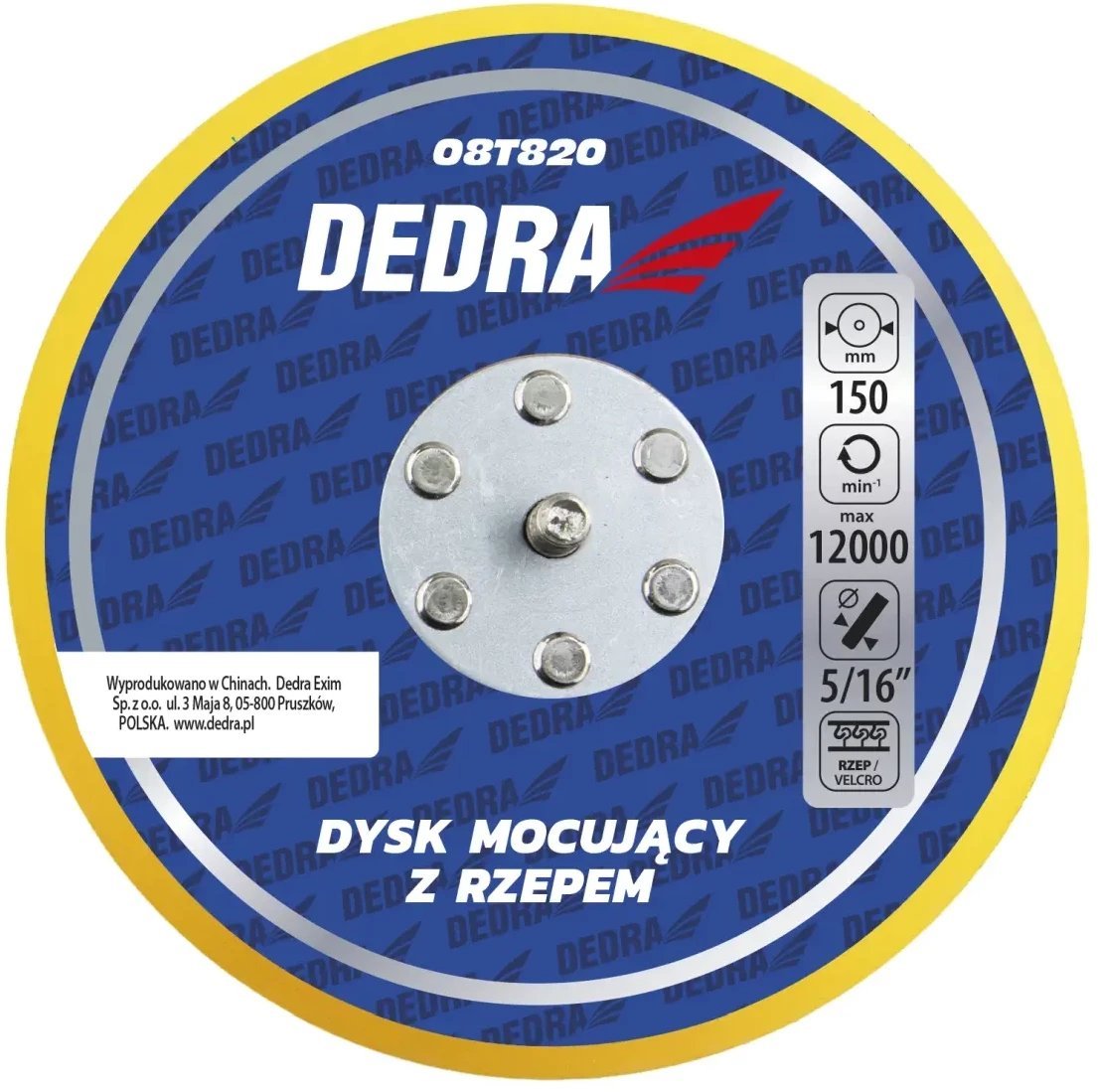 Dysk mocujący z rzepem 150mm do polerek mimośrodowych