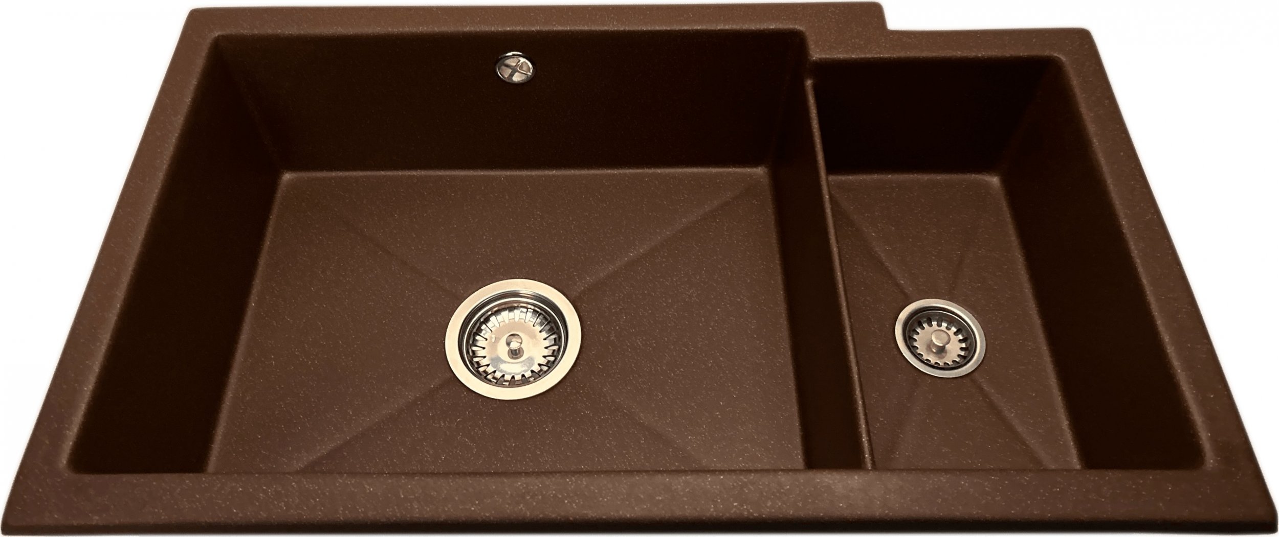 Zlewozmywak PREHNIT Zlewozmywak podblatowy AQVA DUO brąz metalik