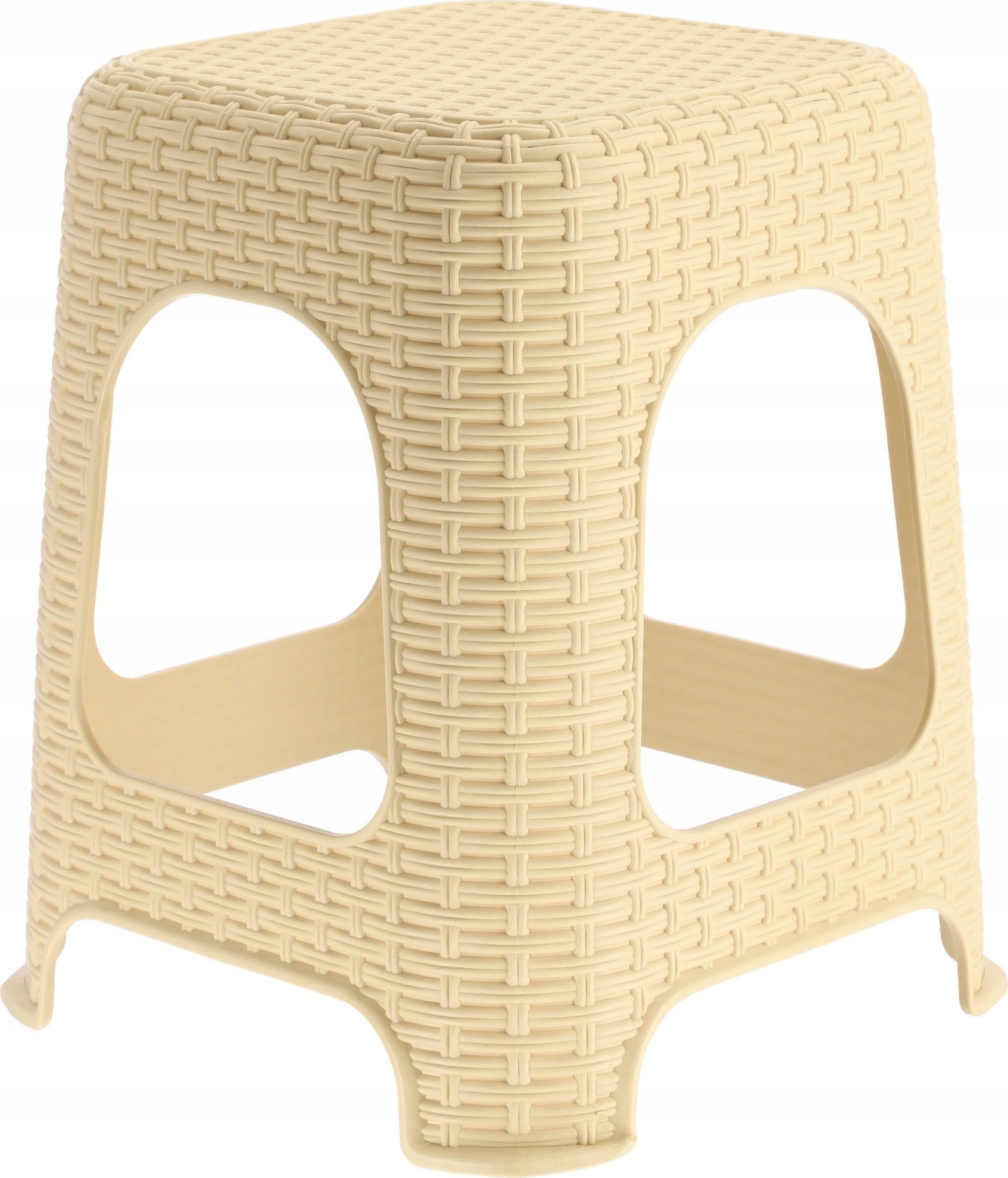 Kadax Taboret Kuchenny Stołek Krzesło Rattan Beżowy