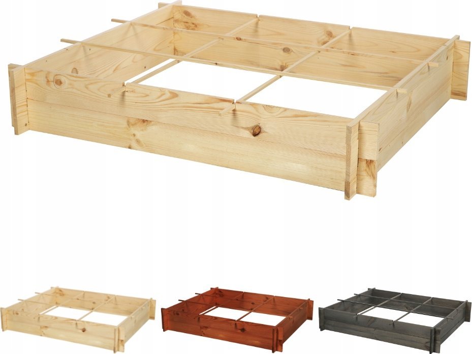 Wamar-Sosenka Drewniana grządka podwyższana ZP05/100x118cm/ Naturalna Drewno Sosnowe