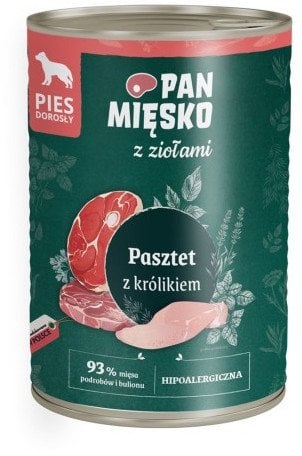 Pan Mięsko Pasztet z królikiem i ziołami karma mokra dla psa 400g