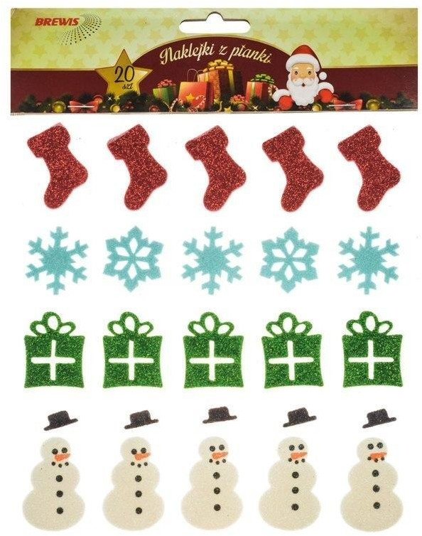 Naklejki z pianki z brokatem 20szt