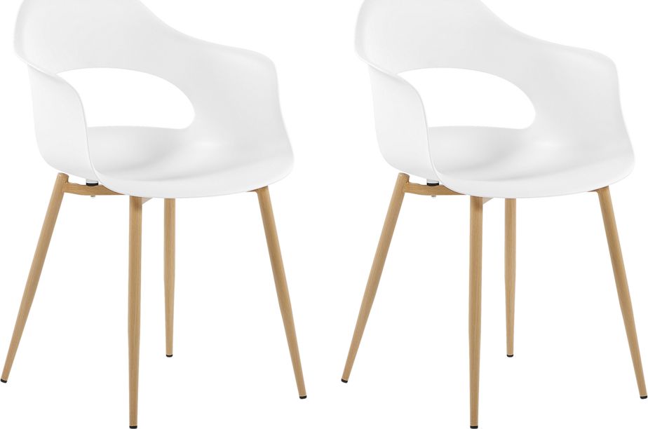 Beliani Zestaw 2 krzeseł biały UTICA