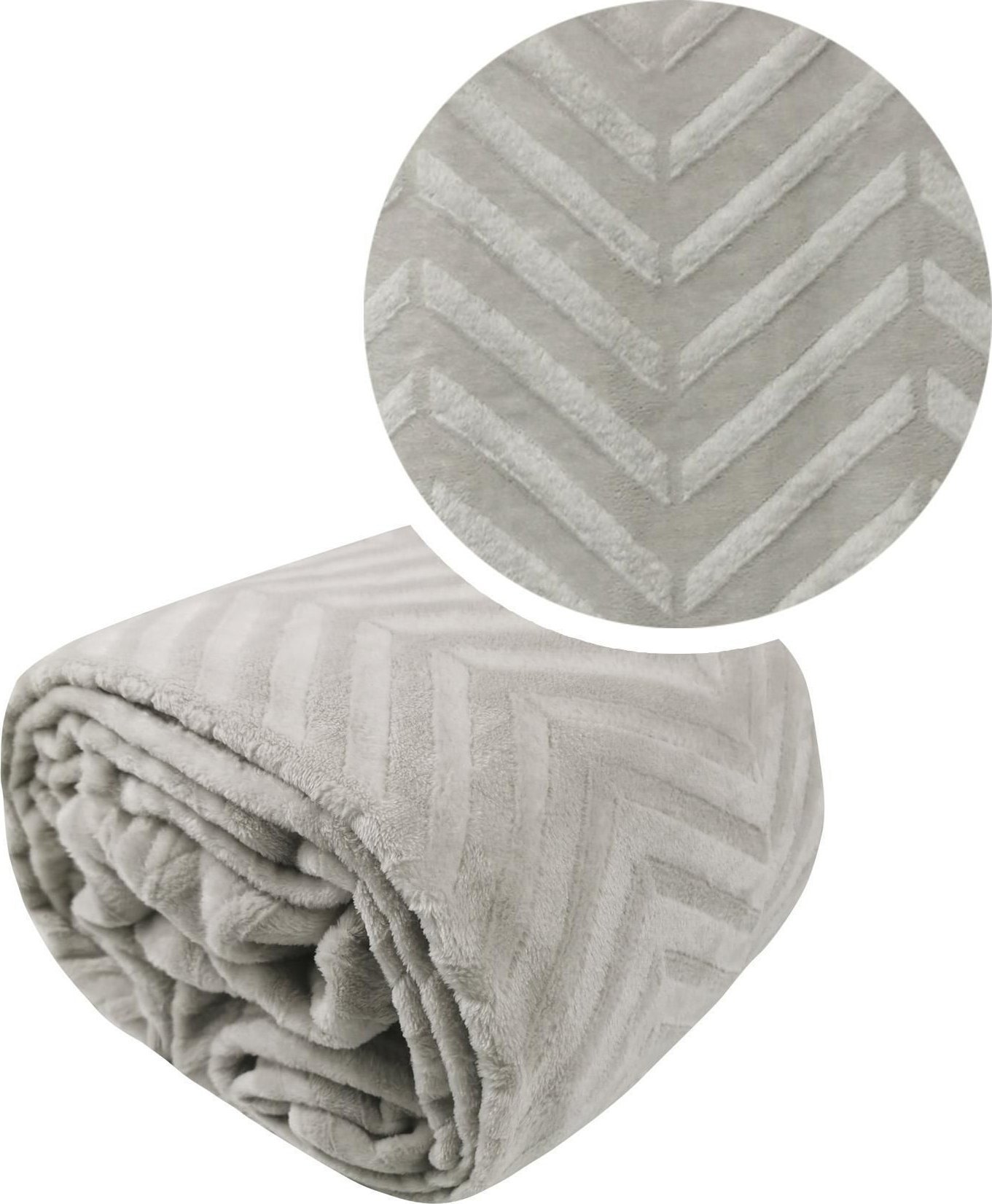 kontrast Miękki i gruby koc tłoczony jak narzuta COSTA 150x200 jasny szary