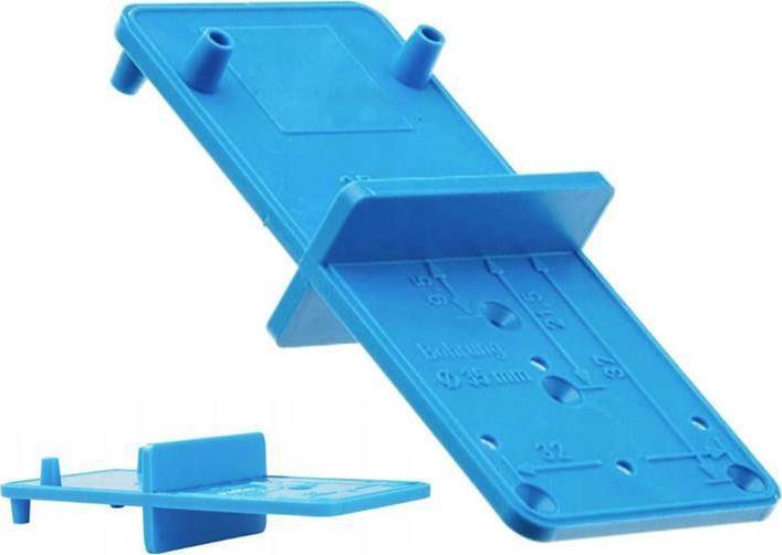 Aptel DWUSTRONNY SZABLON DO MONTAŻU ZAWIASÓW MEBLOWYCH niebieski NZ12D