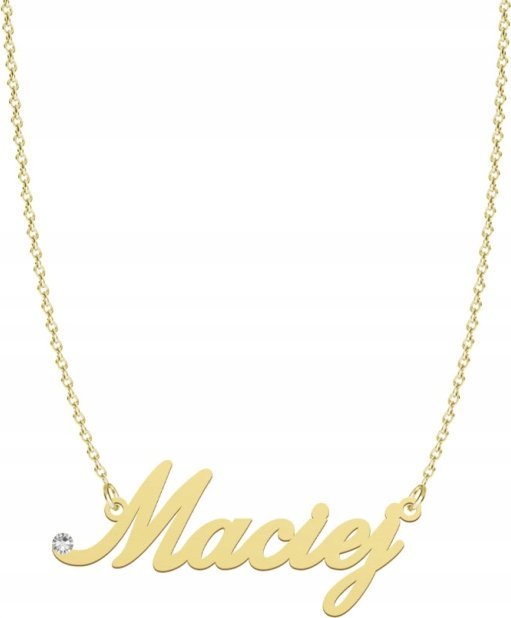 Radziszewska Jewellery Pozłacany Naszyjnik z imieniem MACIEJ Dedykacja