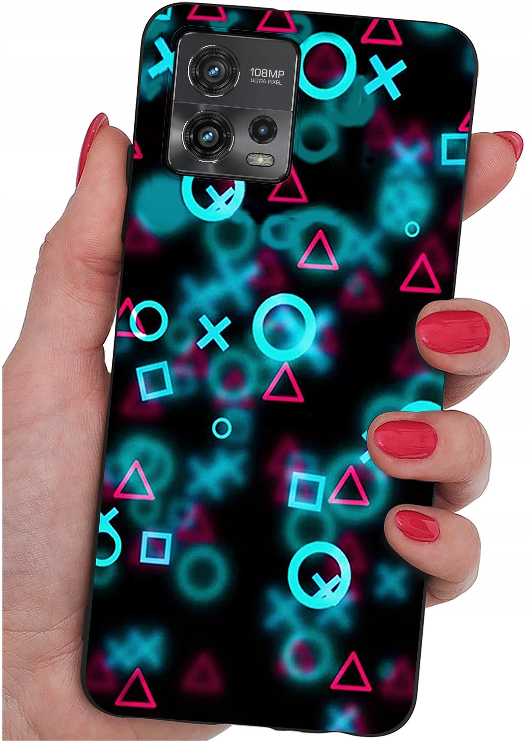 Etui do Motorola Moto G72 WZORY |SILIKONOWE MATT CASE + SZKŁO 9H