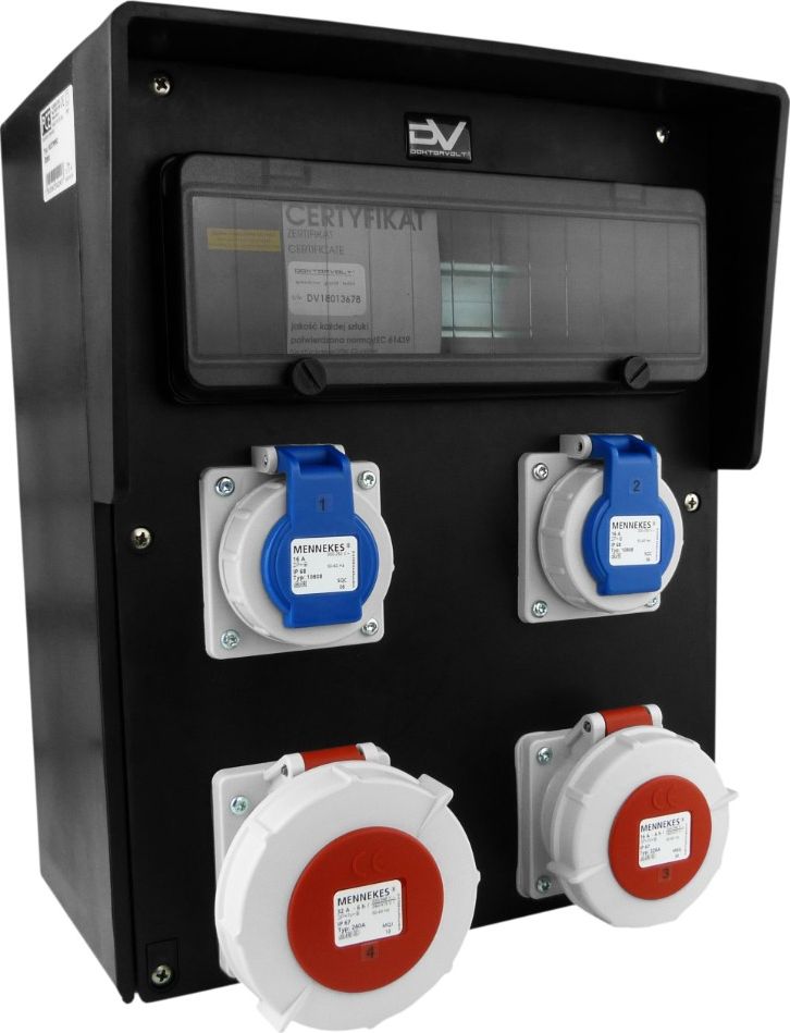 Doktorvolt Rozdzielnica budowlana HD IP67 32A/5P 16A/5P 2x230V Schuko Gumowa Doktorvolt 9535