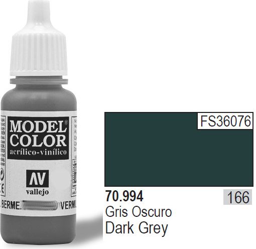 Vallejo Farba Nr166 Dark Grey Matt 17ml - 70994