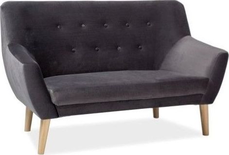 Signal Sofa NORDIC 2 VELVET szara tapicerowana tkaniną aksamitną SIGNAL