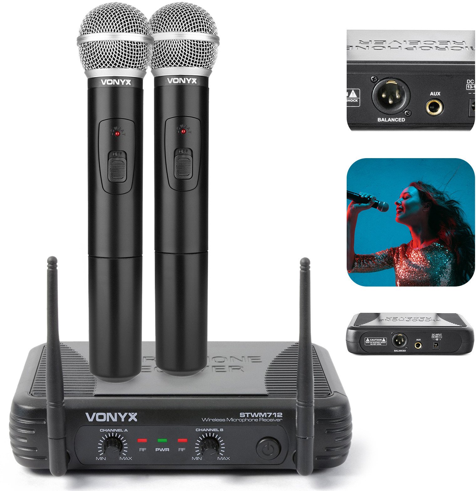 Zestaw mikrofonów bezprzewodowych Vonyx STWM712 one size