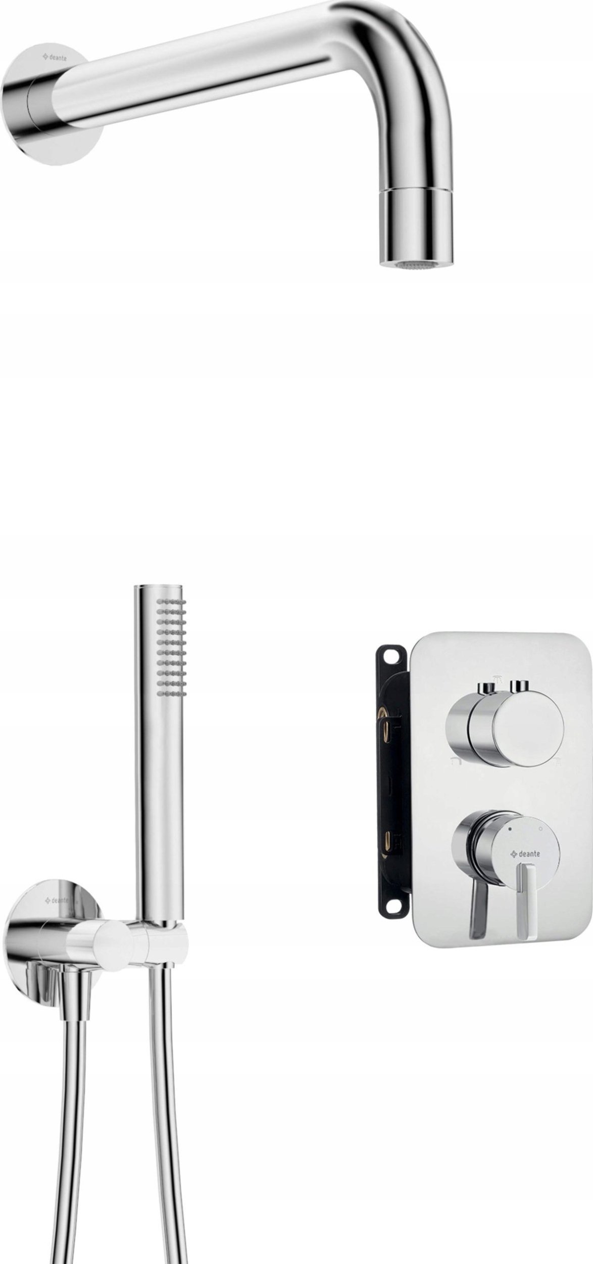 Bateria prysznicowa Deante Zestaw prysznicowy podtynkowy z BOXem mieszaczowym - z główką natryskową