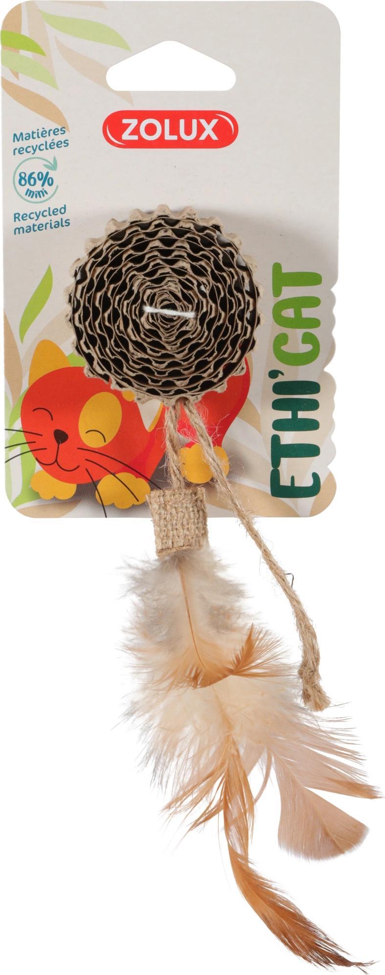 Zolux ZOLUX Zabawka dla kota ETHICAT dysk z tektury i piórka