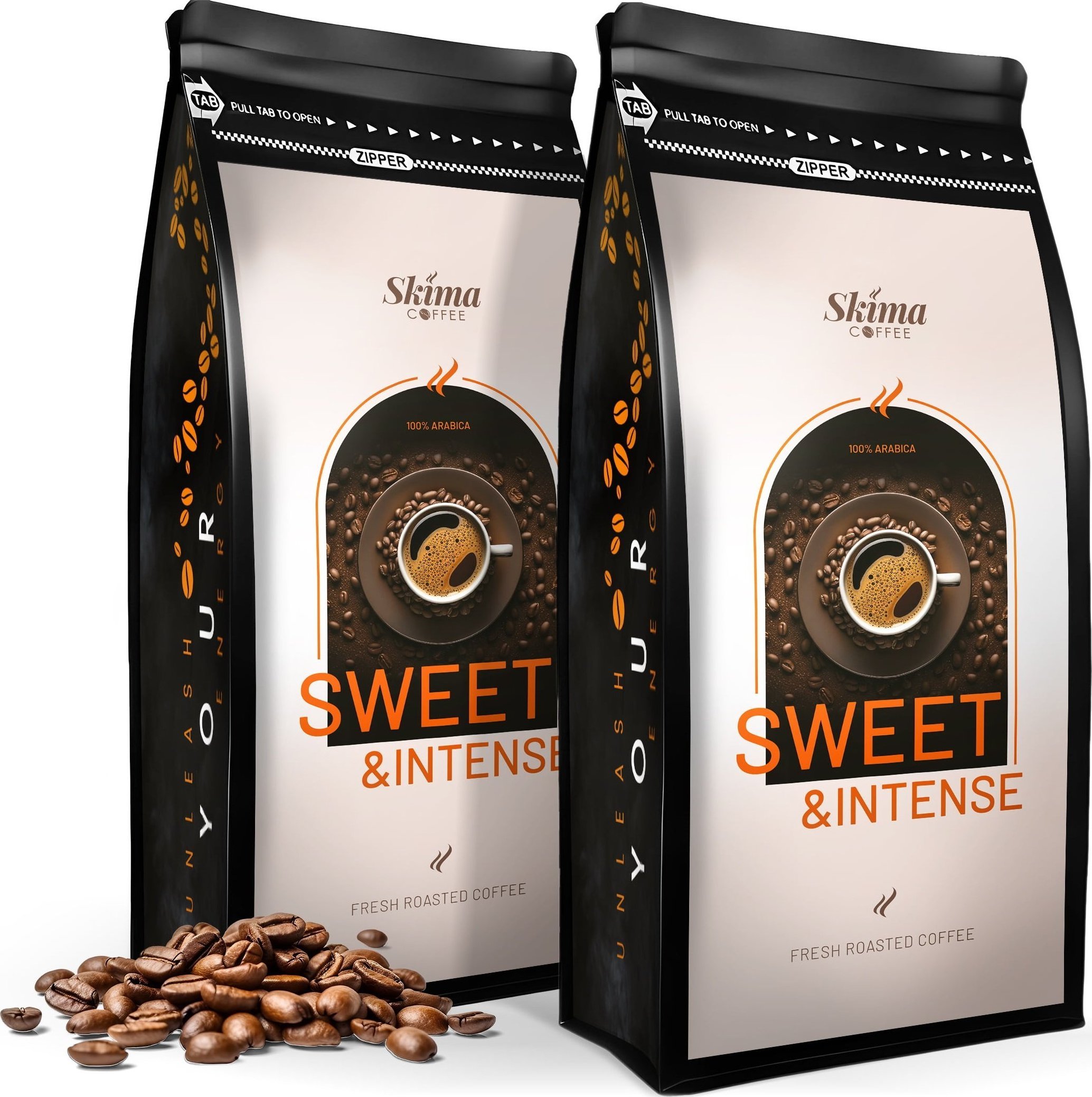 Zestaw Kawa ziarnista 1kgX2 SWEET&INTENSE 100% ARABICA Świeżo Palona do ekspresu + GRATIS