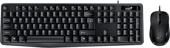 Klawiatura + mysz Genius Genius KM-170 COPILOT, zestaw klawiatura z optyczną myszką, CZ/SK, przewodowa (USB), czarna