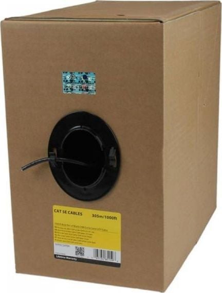 StarTech Kabel Sieciowy Sztywny UTP Kategoria 6 Startech WIR5ECMRBK 304 m