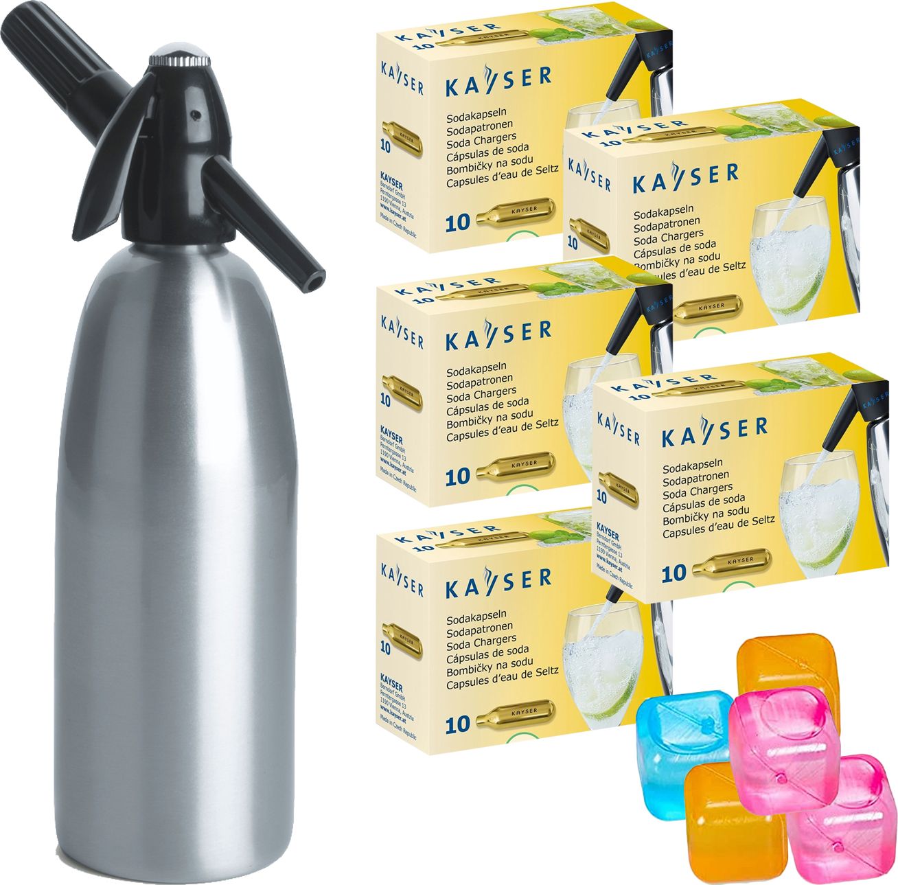 Saturator Art Quick Soda + 50 naboi CO2 Srebrny