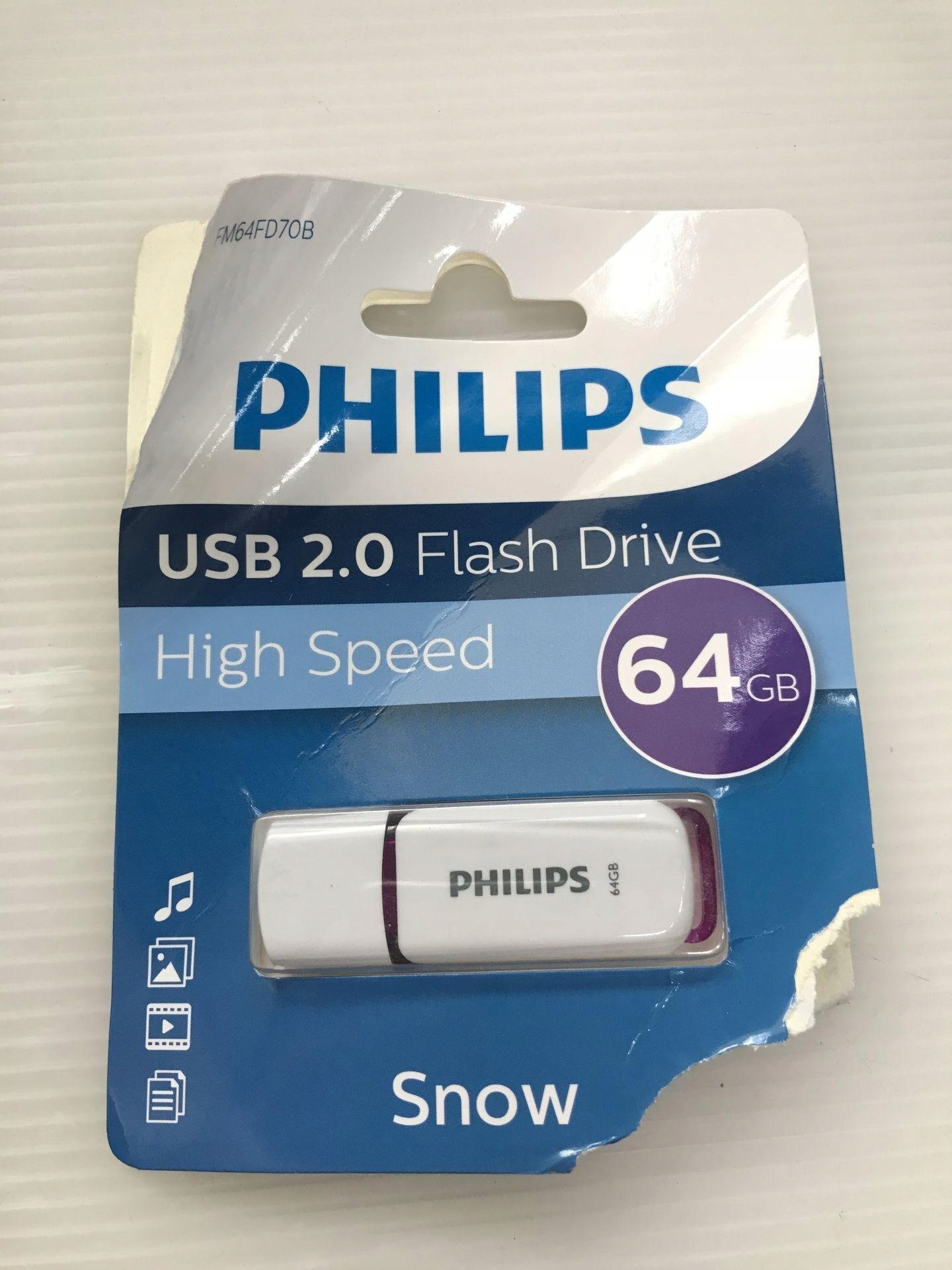 Pendrive Philips Philips USB 2.0 2-Pack 64GB Snow Edition Magic Purple
