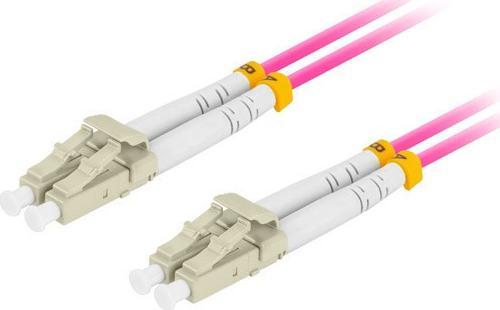 Lanberg PATCHCORD ŚWIATŁOWODOWY MM LC/UPC-LC/UPC DUPLEX 3.0MM OM4 50/125 LSZH 1M FIOLETOWY LANBERG