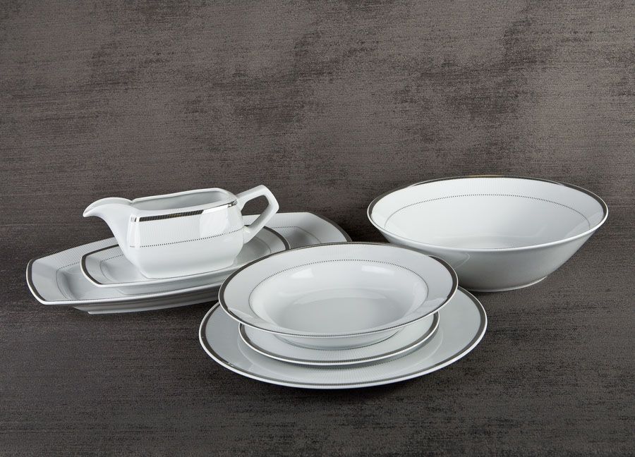 Ćmielów Serwis obiadowy 6/22 Marcello Silver