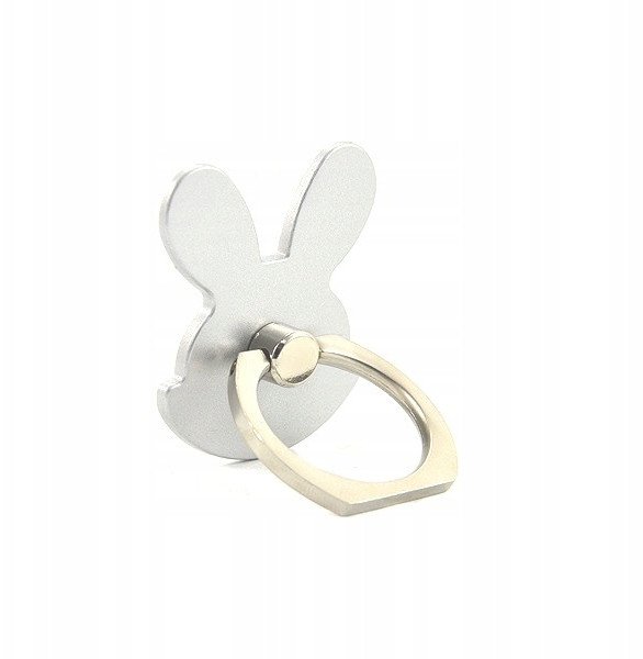 UCHWYT TELEFONU STOJAK ZAJĄC SREBRNY UNIWERSALNY VEGA NA RĘKĘ RING HOLDER