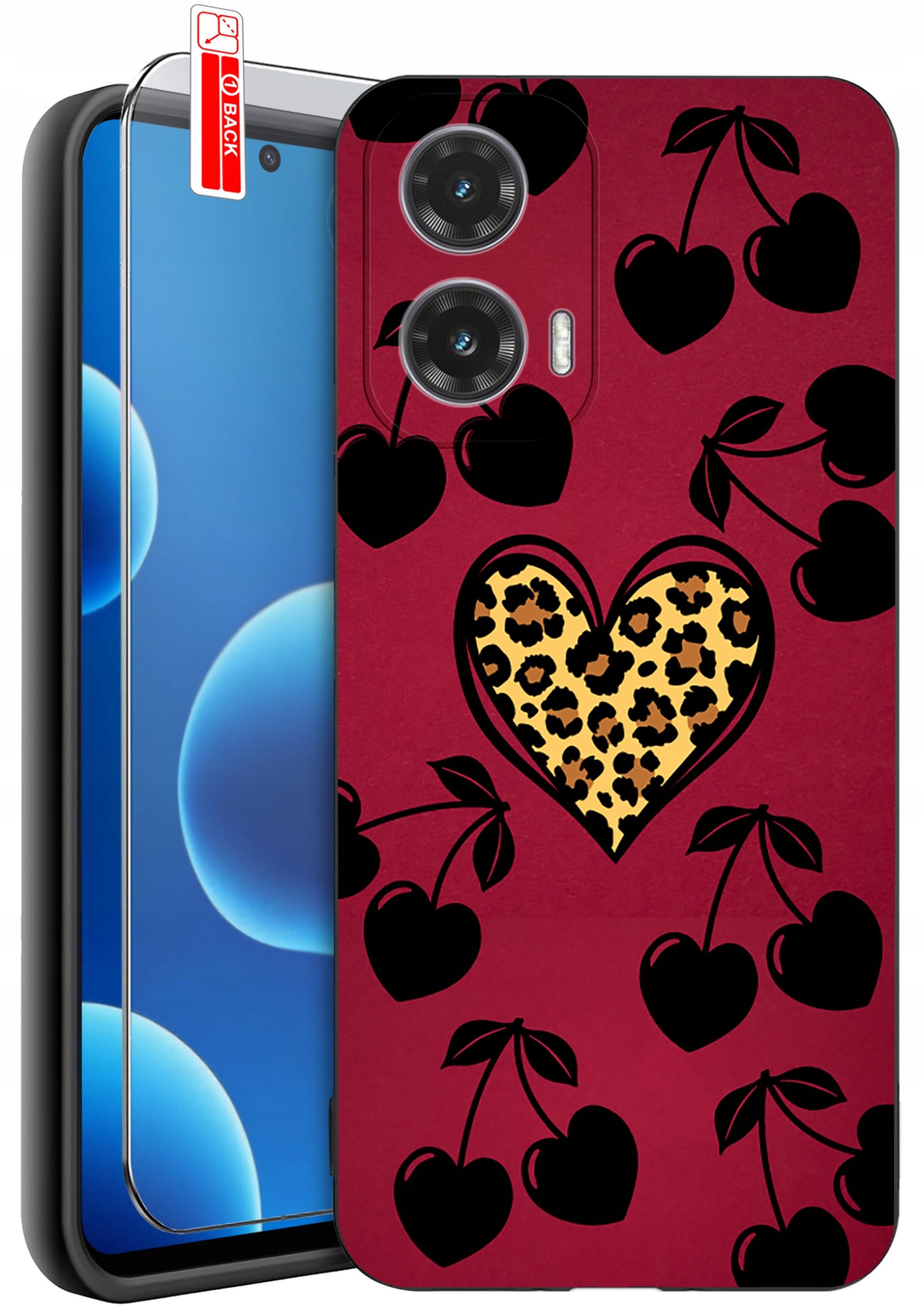 ETUI do Motorola Moto G45 5G | WZORY | SILIKONOWE MATT CASE + SZKŁO 9H