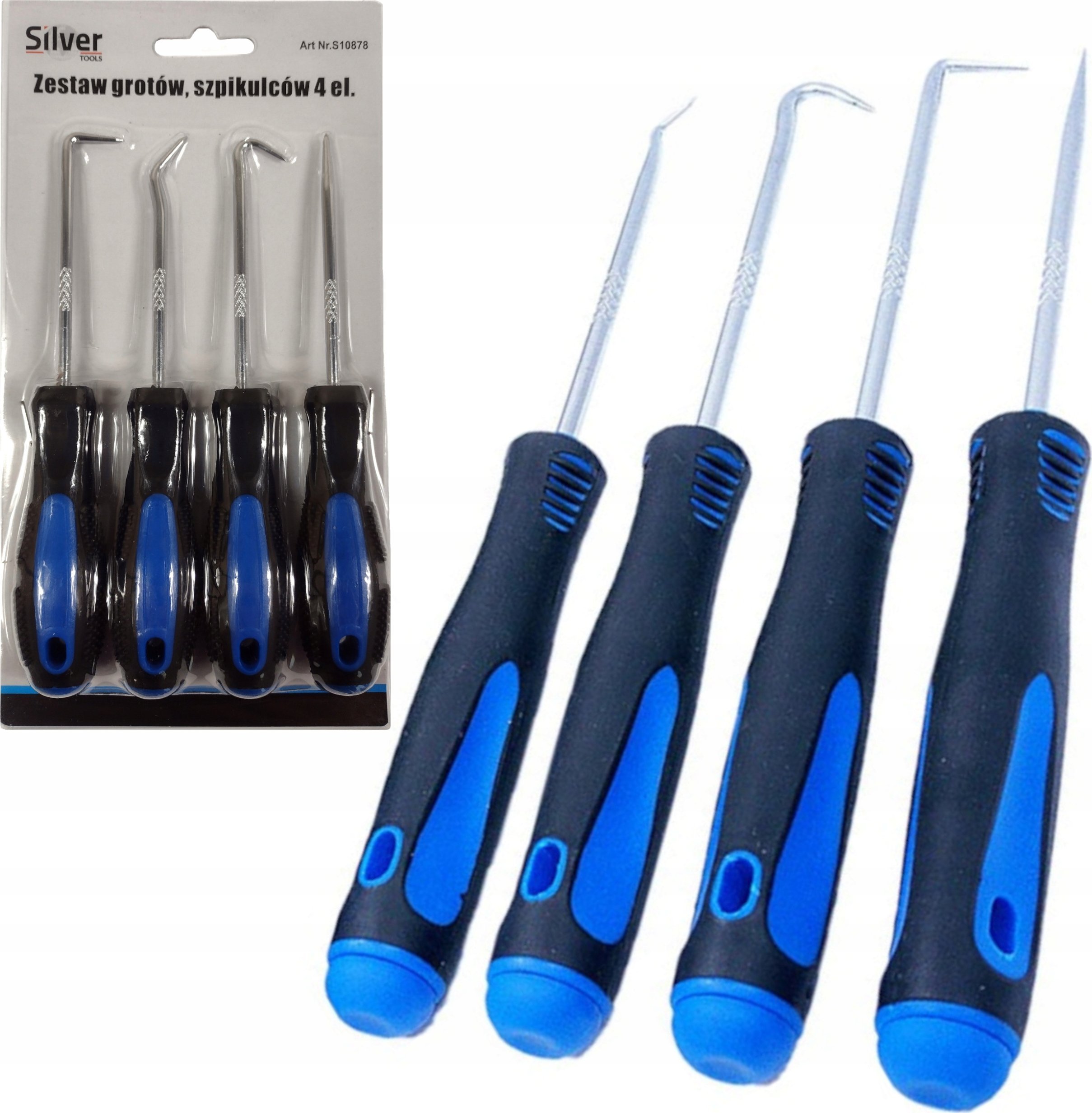 Silver ZESTAW HAKÓW I GROTÓW 4szt /SILVER