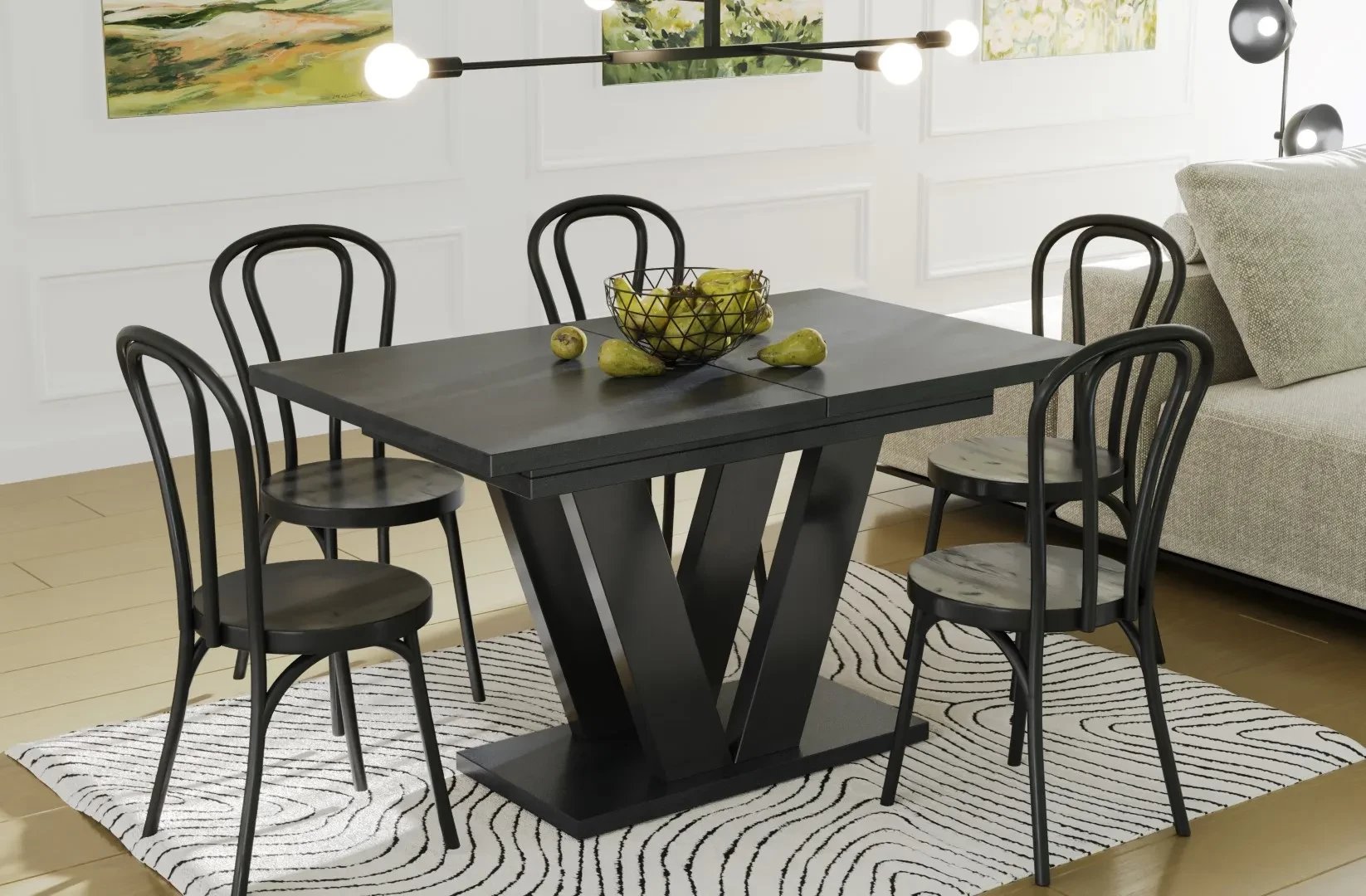 Stół rozkładany LARA 130(210)x80 beton ciemny ENDO