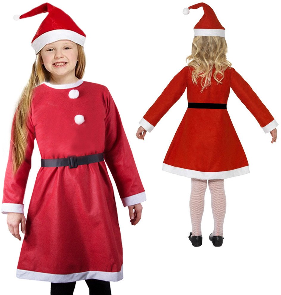 Strój kostium mikołajowej dla dziewczynki czapka