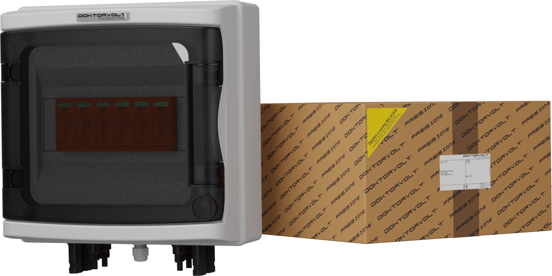 Doktorvolt Rozdzielnica PV Fotowoltaiczna Solarna 2-Stringowa DC 1000V T2 Doktorvolt 9474