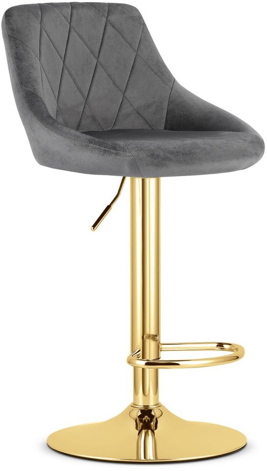 Hoker KAST - aksamit szary / baza złota