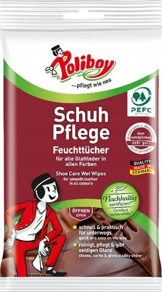 Poliboy Wilgotne ściereczki do skórzanych butów POLIBOY Schuh Pflege 10 szt