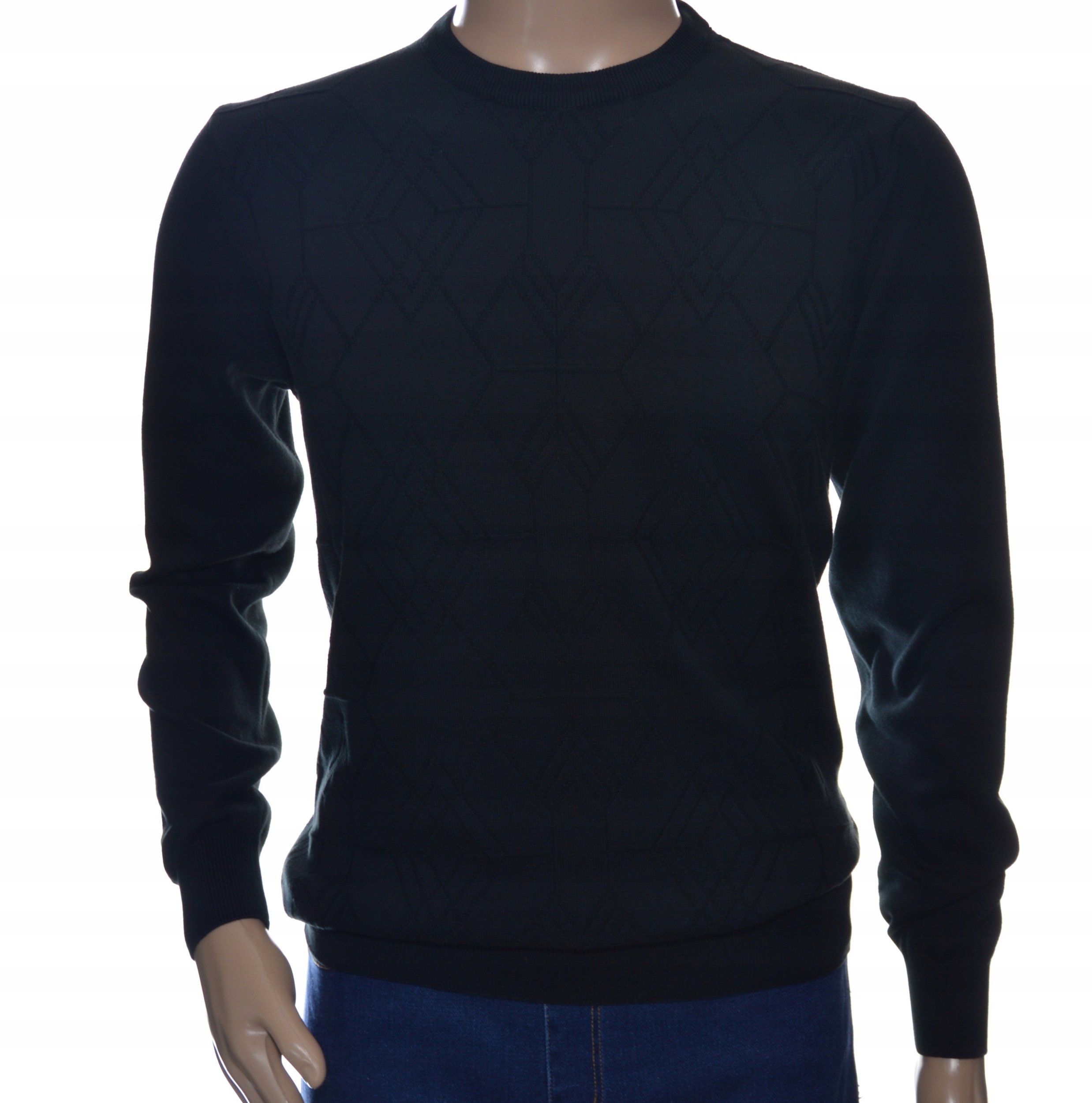 Sweter męski z bawełny elegancki bawełniany czarny 100% bawełna 3XL XXXL