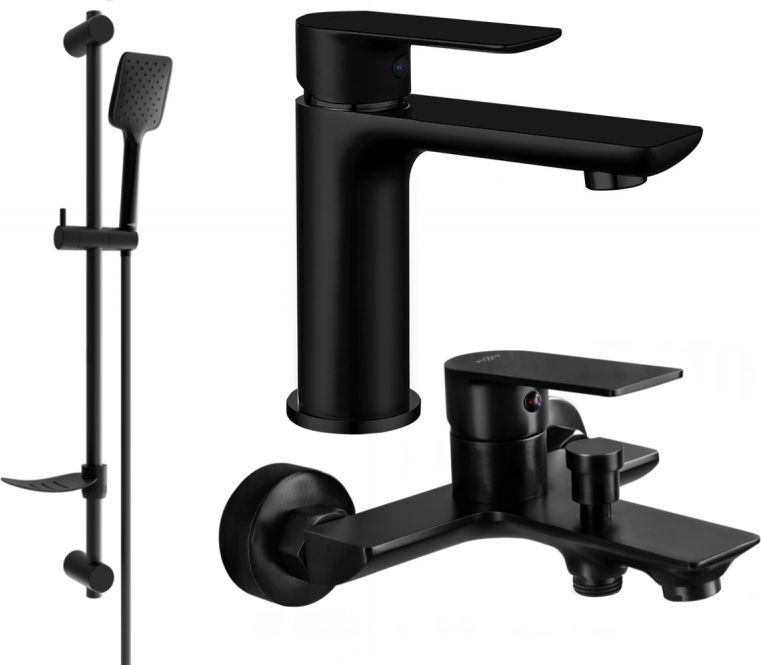 Mexen Mexen Alfa DF62 zestaw wannowy, czarny - 745703DF62-70