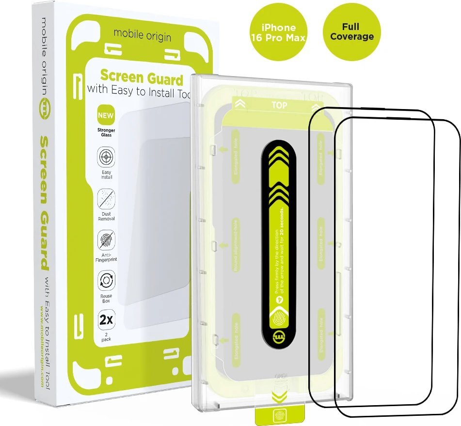 Mobile Origin Screen Guard z aplikatorem, 2 szt. do iPhone 16 Pro Max