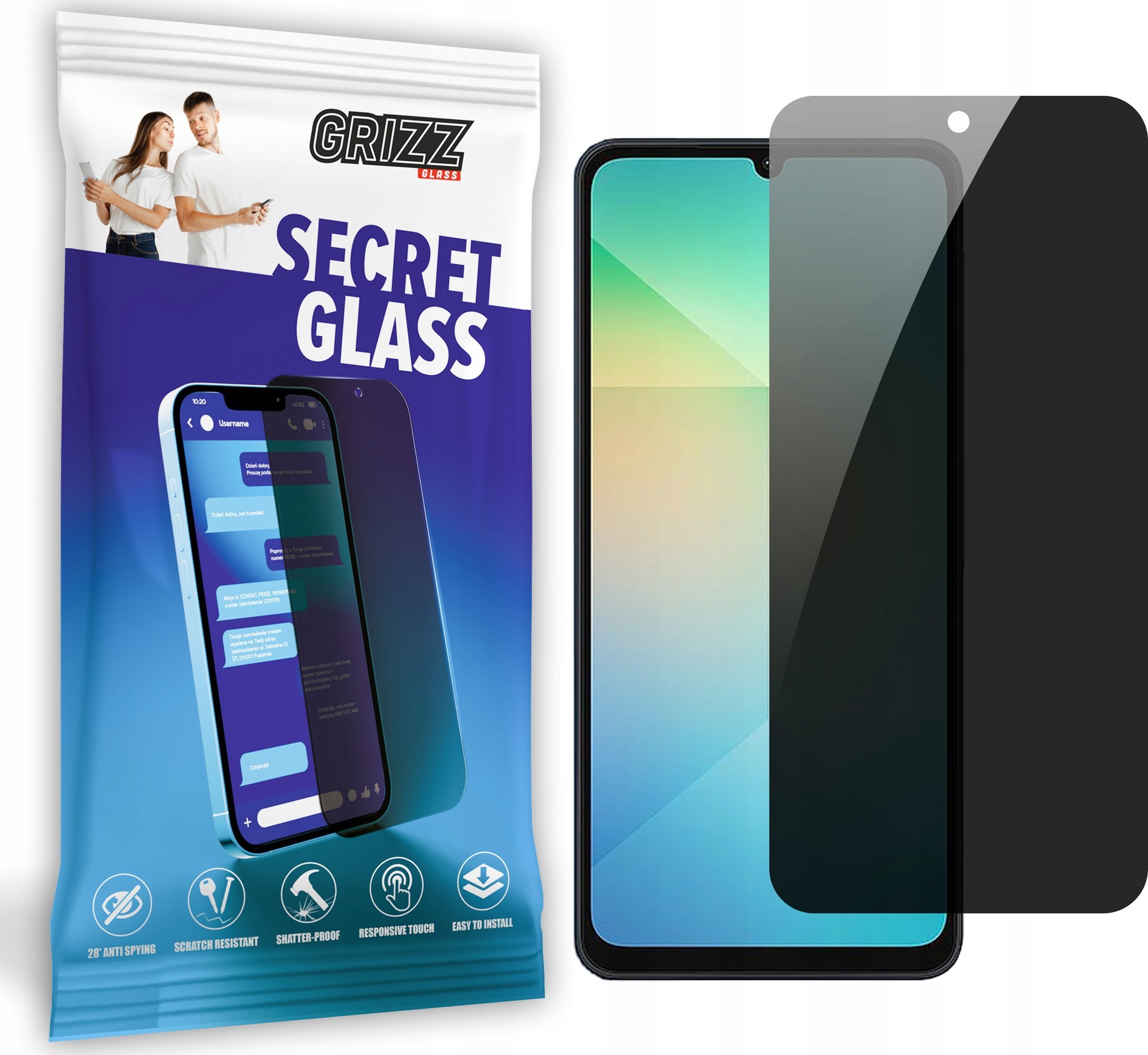 GrizzGlass Szkło prywatyzujące GrizzGlass SecretGlass do Samsung Galaxy A06