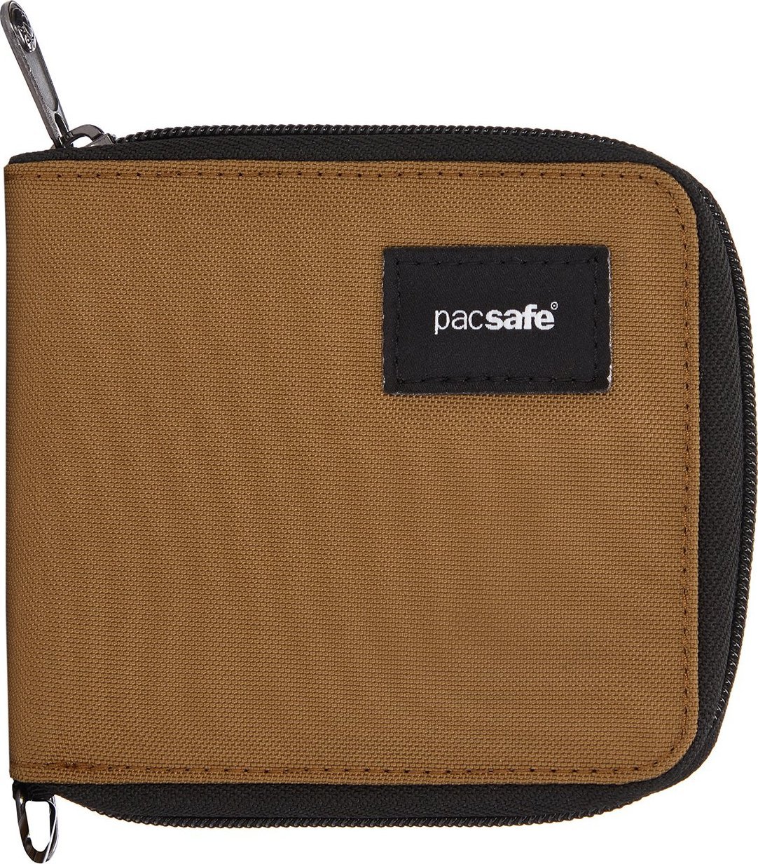 Pacsafe RFIDsafe zip around wallet Tan