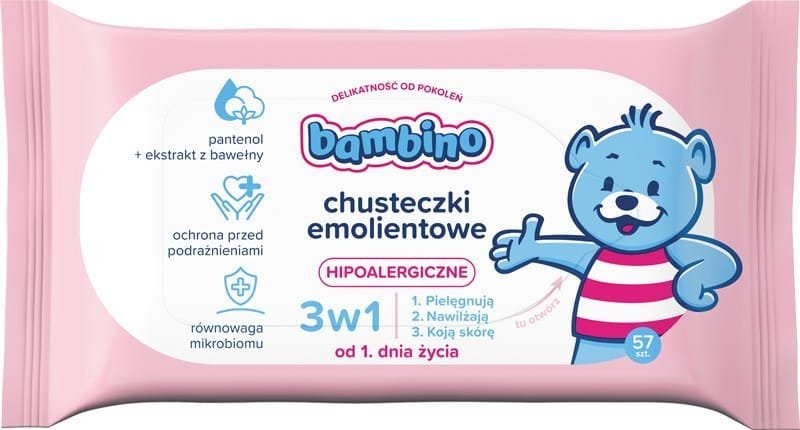 Nivea Chusteczki emolientowe 3w1 hipoalergiczne 1x57 szt.