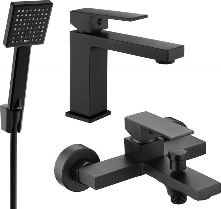 Mexen Mexen Uno R45 zestaw wannowy, czarny - 71403R45-70