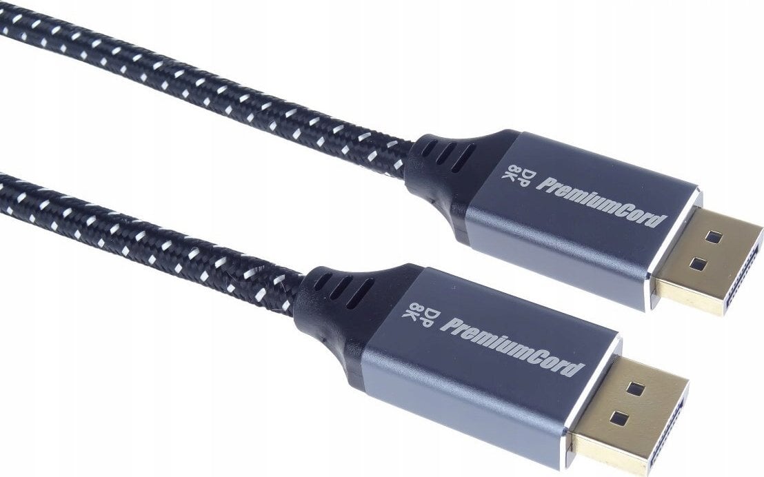 Kabel PremiumCord PREMIUMCORD Kabel DisplayPort 1.4 přípojný kabel, kovové a zlacené konektory, 2m