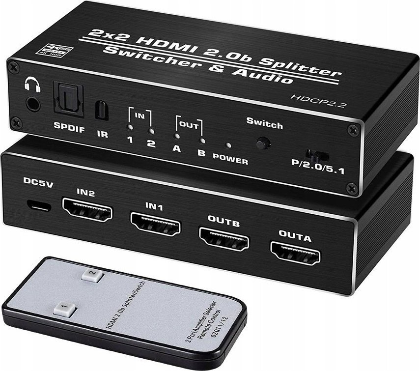 Pawonik MATRIX HDMI 2.0 2X2 SWITCH SPLITER DOLBY ATMOS 7.1