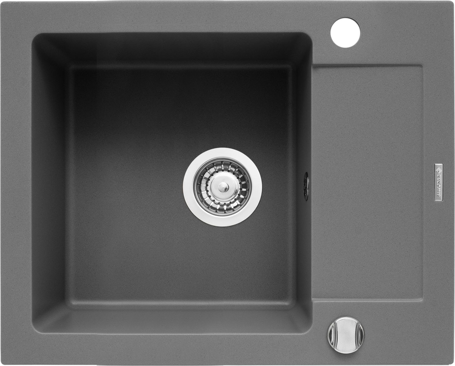 Zlewozmywak Pyramis Zlewozmywak granitowy Pyramis MIDO 62x50 1B 1D Szary beton