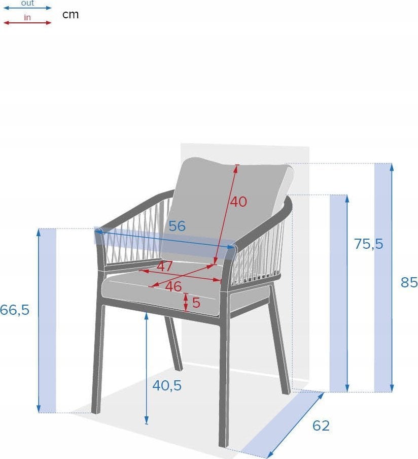 DLGTP Krzesło ogrodowe aluminiowe ORIENGO