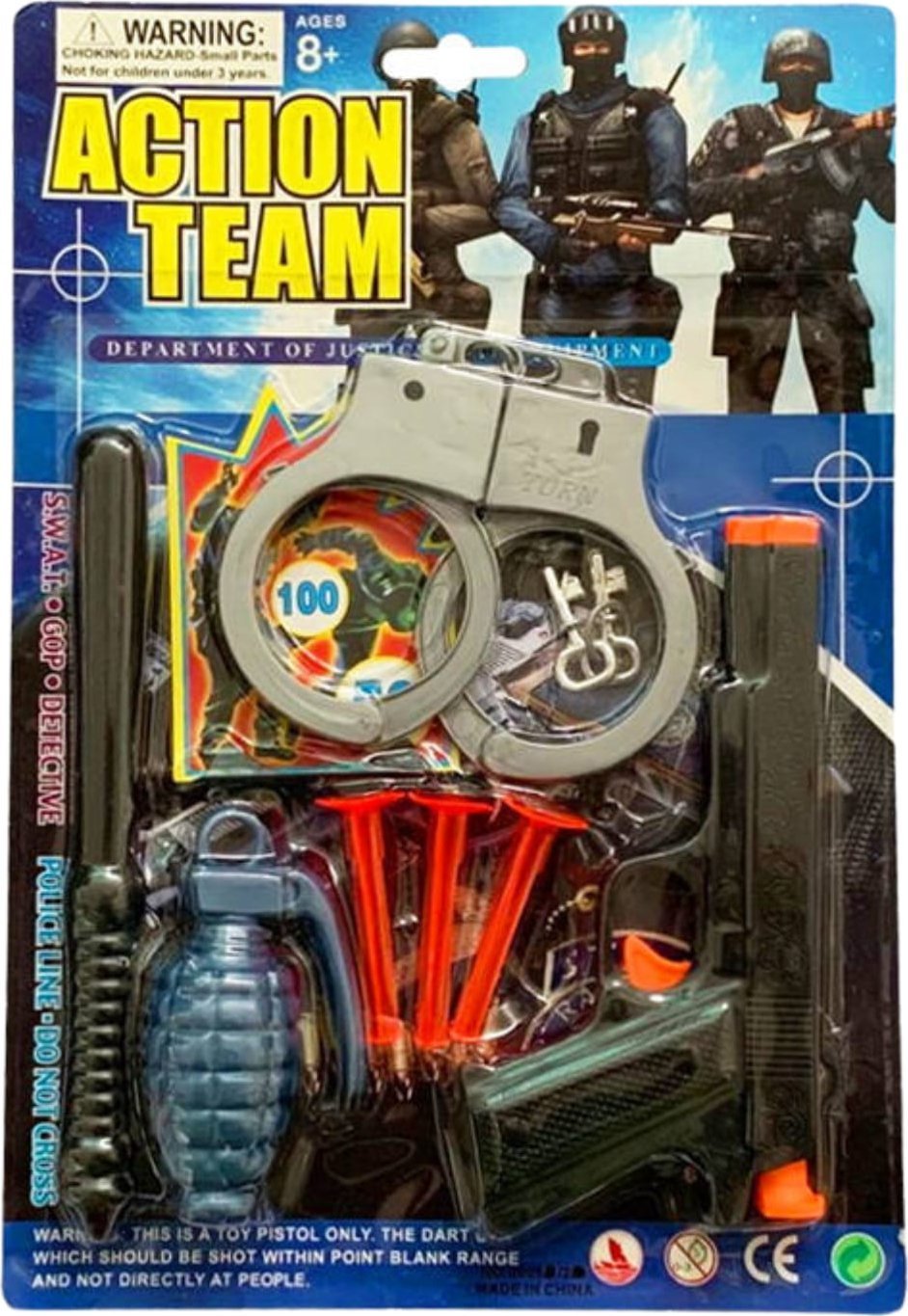 Trifox ZESTAW POLICYJNY PISTOLET NA STRZAŁKI 1szt