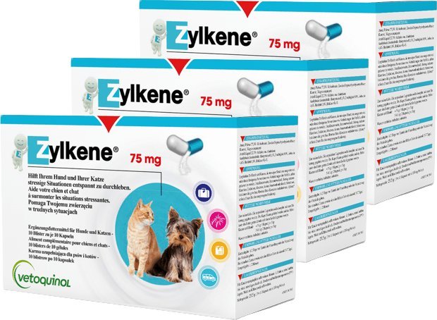 Triton VETOQUINOL Zylkene 75mg Dla Kotów I Psów Niewielkich Rozmiarów Na Uspokojenie 30tab.