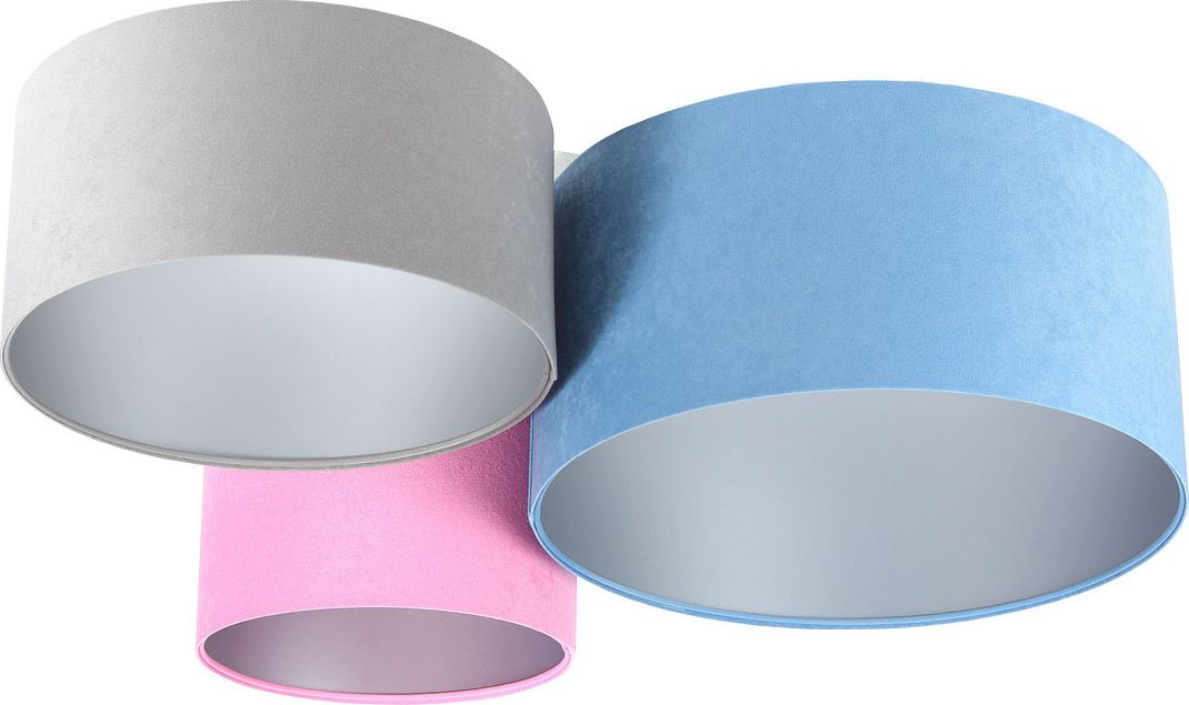 Lampa sufitowa Lumes Kolorowy plafon ze srebrnym wnętrzem abażura - EXX56-Ivesa